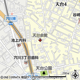 天台町内会館周辺の地図