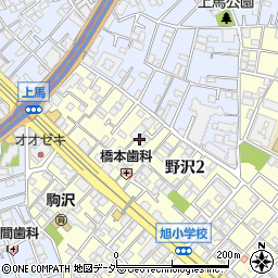 東京都世田谷区野沢2丁目29周辺の地図