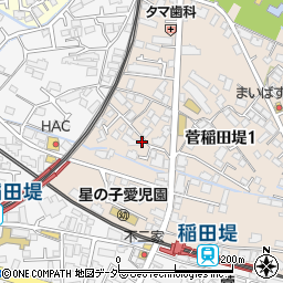 ナビパーク菅稲田堤第１駐車場周辺の地図