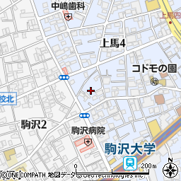 東京都世田谷区上馬4丁目15周辺の地図