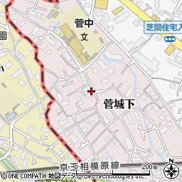 神奈川県川崎市多摩区菅城下周辺の地図