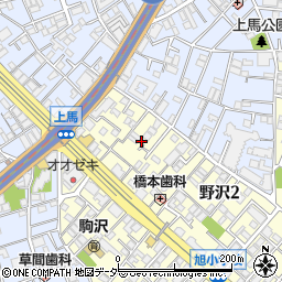東京都世田谷区野沢2丁目32周辺の地図