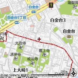 東京都港区白金台3丁目13-15周辺の地図