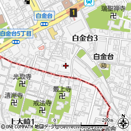 東京都港区白金台3丁目13-2周辺の地図