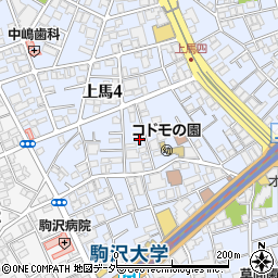 東京都世田谷区上馬4丁目13周辺の地図