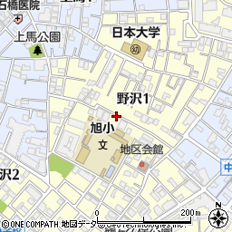 東京都世田谷区野沢1丁目周辺の地図