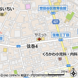 サミットストア弦巻通り店周辺の地図