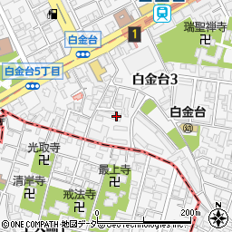 東京都港区白金台3丁目13周辺の地図