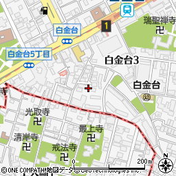 東京都港区白金台3丁目13-18周辺の地図