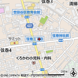 ドミノ・ピザ　弦巻店周辺の地図