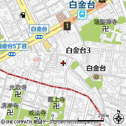 東京都港区白金台3丁目13-25周辺の地図