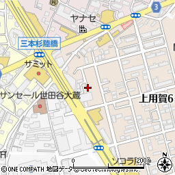 東京都世田谷区上用賀6丁目21周辺の地図