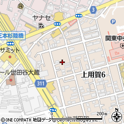 東京都世田谷区上用賀6丁目22周辺の地図