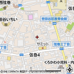 東京都世田谷区弦巻4丁目21-21周辺の地図