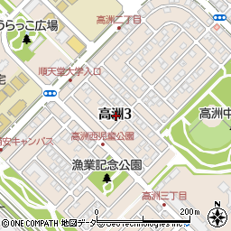 千葉県浦安市高洲3丁目周辺の地図