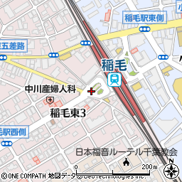 稲毛駅西口周辺の地図