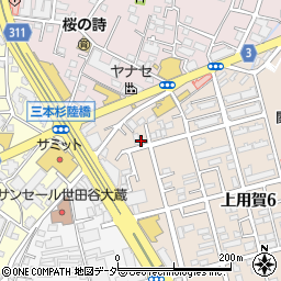 東京都世田谷区上用賀6丁目32周辺の地図