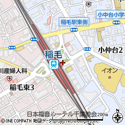 稲毛駅東口周辺の地図