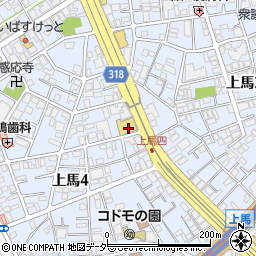 日産東京販売上馬店周辺の地図