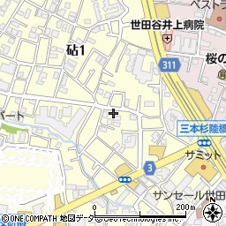 東京都世田谷区砧1丁目周辺の地図