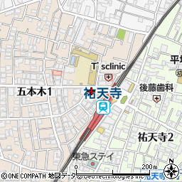 ピザハット　祐天寺店周辺の地図