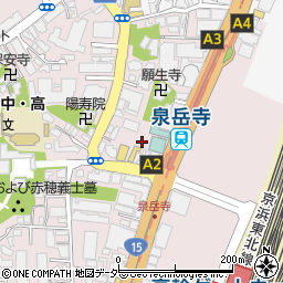 リパークアパホテル品川泉岳寺駅前駐車場周辺の地図