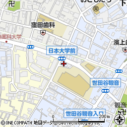 タイムズ日本大学三軒茶屋キャンパス前駐車場周辺の地図