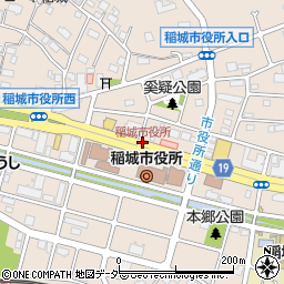 稲城市役所周辺の地図