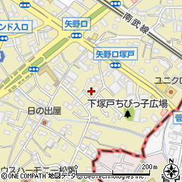 東京都稲城市矢野口566-8周辺の地図