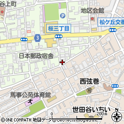 東京都世田谷区桜3丁目4-4周辺の地図
