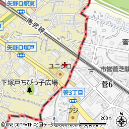 東京都稲城市矢野口488-1周辺の地図