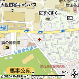 東京都世田谷区桜3丁目17周辺の地図