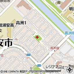 高洲北街区公園周辺の地図