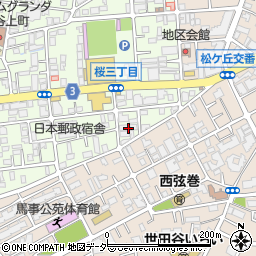 東京都世田谷区桜3丁目4周辺の地図