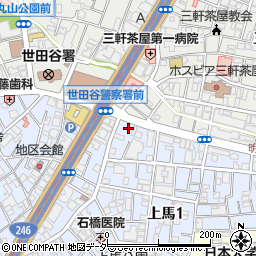 東京新聞　三軒茶屋販売所周辺の地図