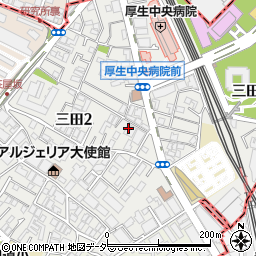東京都目黒区三田周辺の地図