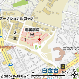 東京大学医科学研究所附属病院周辺の地図
