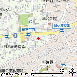 東京都世田谷区桜3丁目2-4周辺の地図