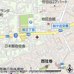 東京都世田谷区桜3丁目2周辺の地図