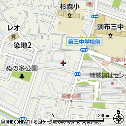 東京都調布市染地周辺の地図