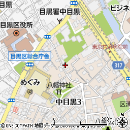 パークジャパン中目黒第３駐車場周辺の地図