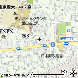 東京都世田谷区桜3丁目22周辺の地図