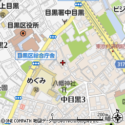 パークジャパン中目黒第４駐車場周辺の地図
