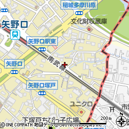 東京都稲城市矢野口342周辺の地図