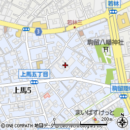 東京都世田谷区上馬5丁目周辺の地図