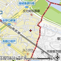 東京都稲城市矢野口425周辺の地図