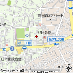 東京都世田谷区桜3丁目25周辺の地図