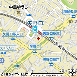 東京都稲城市矢野口300周辺の地図