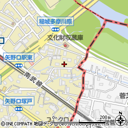 東京都稲城市矢野口398周辺の地図