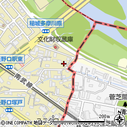 東京都稲城市矢野口400周辺の地図